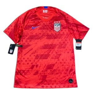 Nike USA Jersey Mens Large Red 2019 Away Stadium Cut Gold Cup Edition Soccer (H)